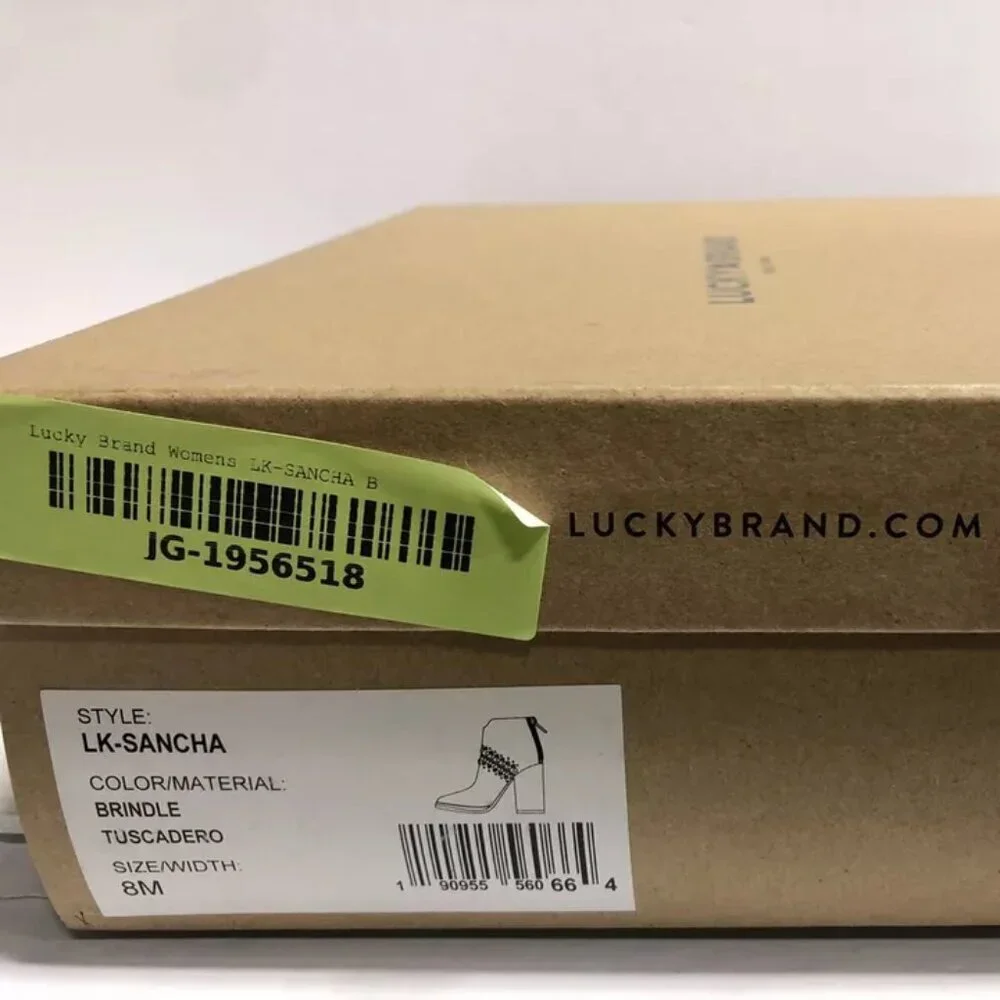 Lucky Brand Women’s Sancha Brown Leather Ankle Boots Size 8M